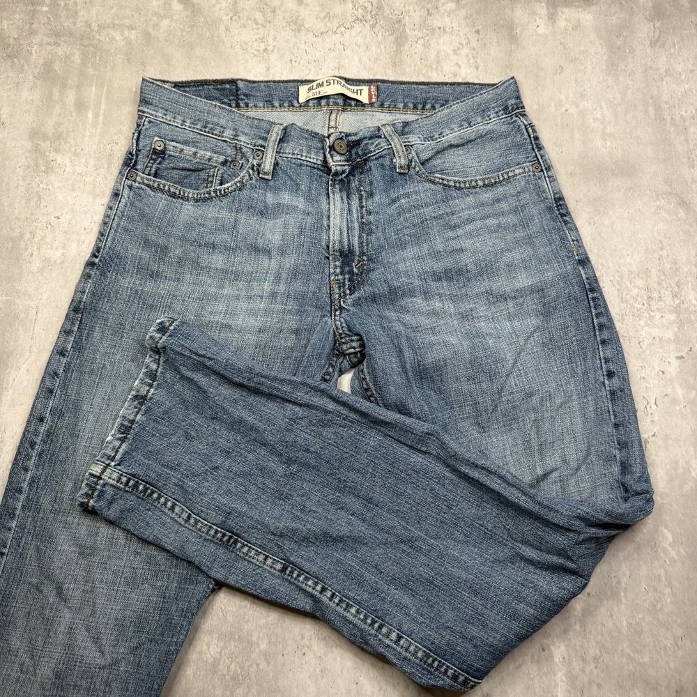 Levi's 514 Jeans Mens 32x30 Dark Wash Slim Straight Indigo Denim Y2K USA
